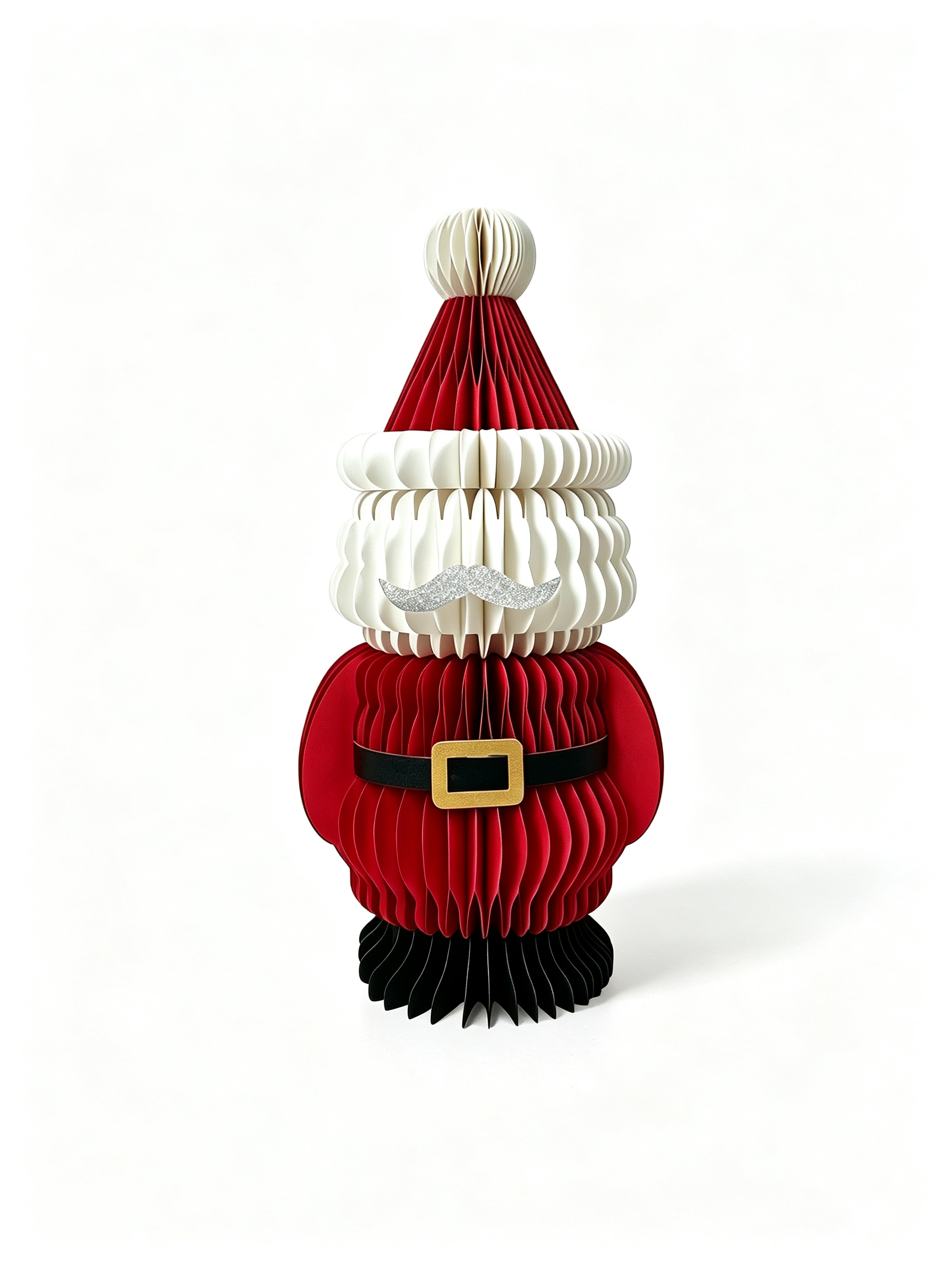 )Christmas Honeycomb Santa Claus Paper Decoration, 3D Foldable Tabletop Xmas Ornament