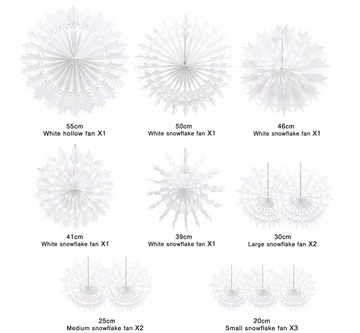 Winter Wonderland Paper Snowflake Collection | Handmade Holiday Hanging Decorations