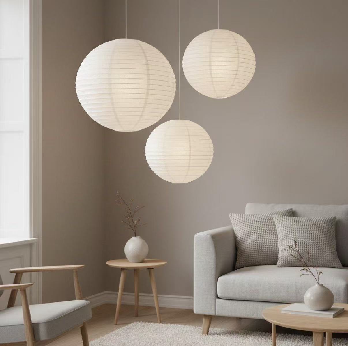 Minimalist Paper Lantern Light Shade | Elegant Hanging Lamp for Home, Wedding & Event Decoration